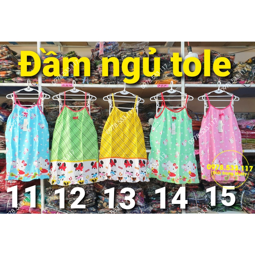 Đầm ngủ tole 2 dây dễ thương