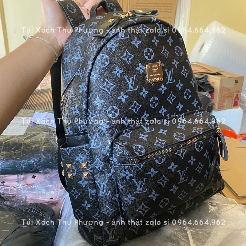 Balo SIZE 40 - Balo đi học, đi chơi hoạ tiết hoa xanh đựng vừa A4, laptop cho cả nam và nữ (cam kết hàng chuẩn hình)
