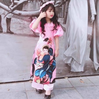 Áo dài cho bé gái ngày tết