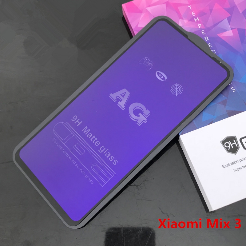 Miếng dán cường lực nhám ánh sáng tím cho điện thoại Xiaomi Mi 6X 8 F1 Mix 2 3 9SE Redmi S2 Go 4X Note 7 6 Pro 5 Plus 6A