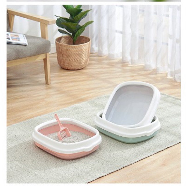 Khay Chậu Cát Vệ Sinh Cho Mèo Màu Đẹp [TẶNG XẺNG]