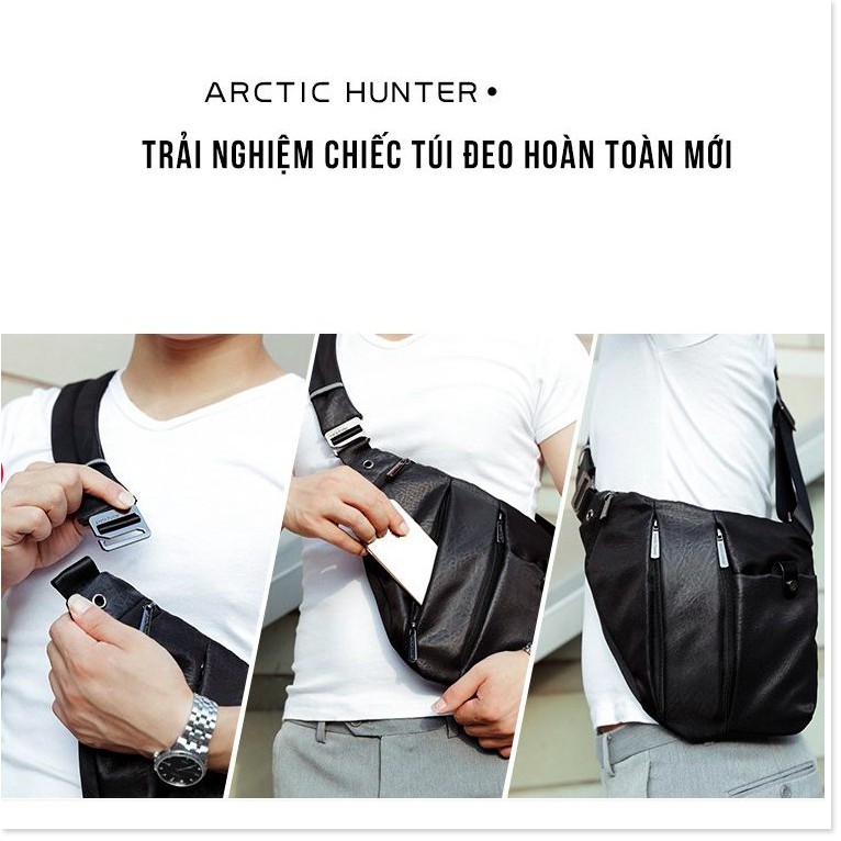 🆕 Túi đeo chéo vải giả da cao cấp, thiết kế ôm sát, gọn gàng – ARCTIC HUNTER – COWBOY
