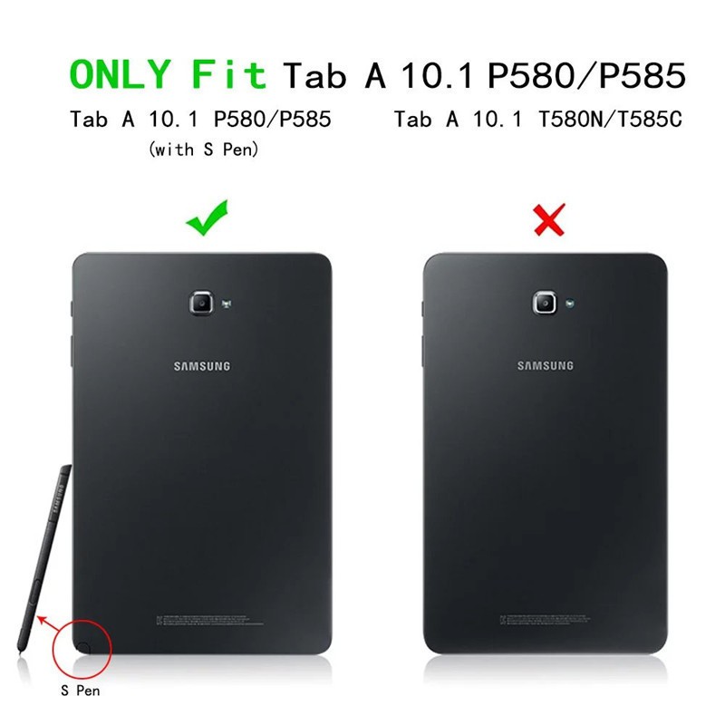 Bao Da Chống Sốc Xoay 360 Độ Cho Samsung Galaxy Tab A A6 10.1 Với Bút S Pen Sm-P580 P585
