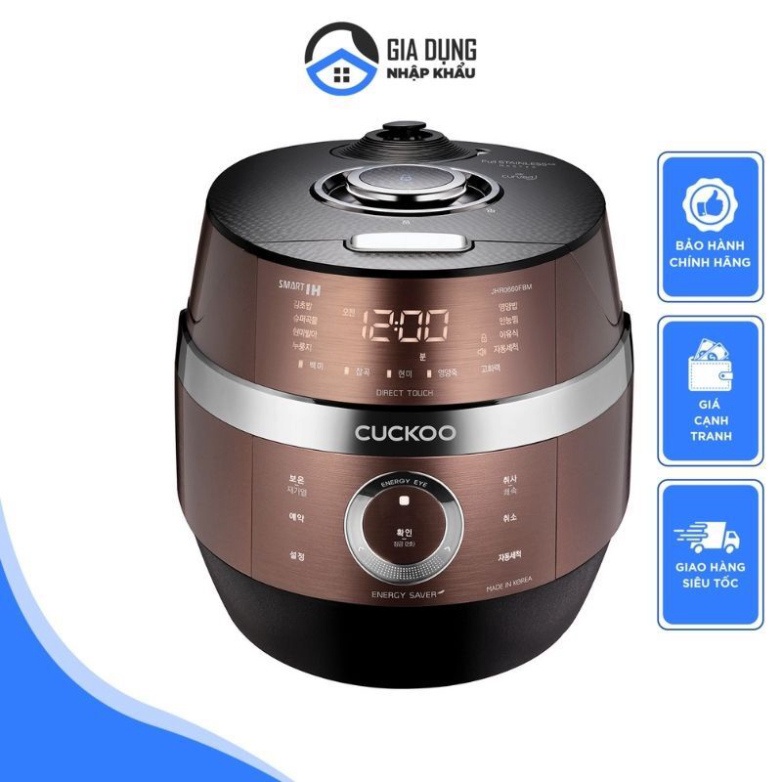 Nồi Cơm Điện Cao Tần Cuckoo CRP-JHR0660FBM, Nồi Cơm Điện 1L, Nội Địa Hàn, BH 24 Tháng - Chính Hãng