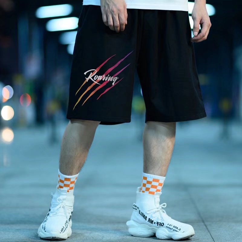 Quần Short Nam Dáng Rộng In Chữ Phong Cách Hip Hop Size M-8XL