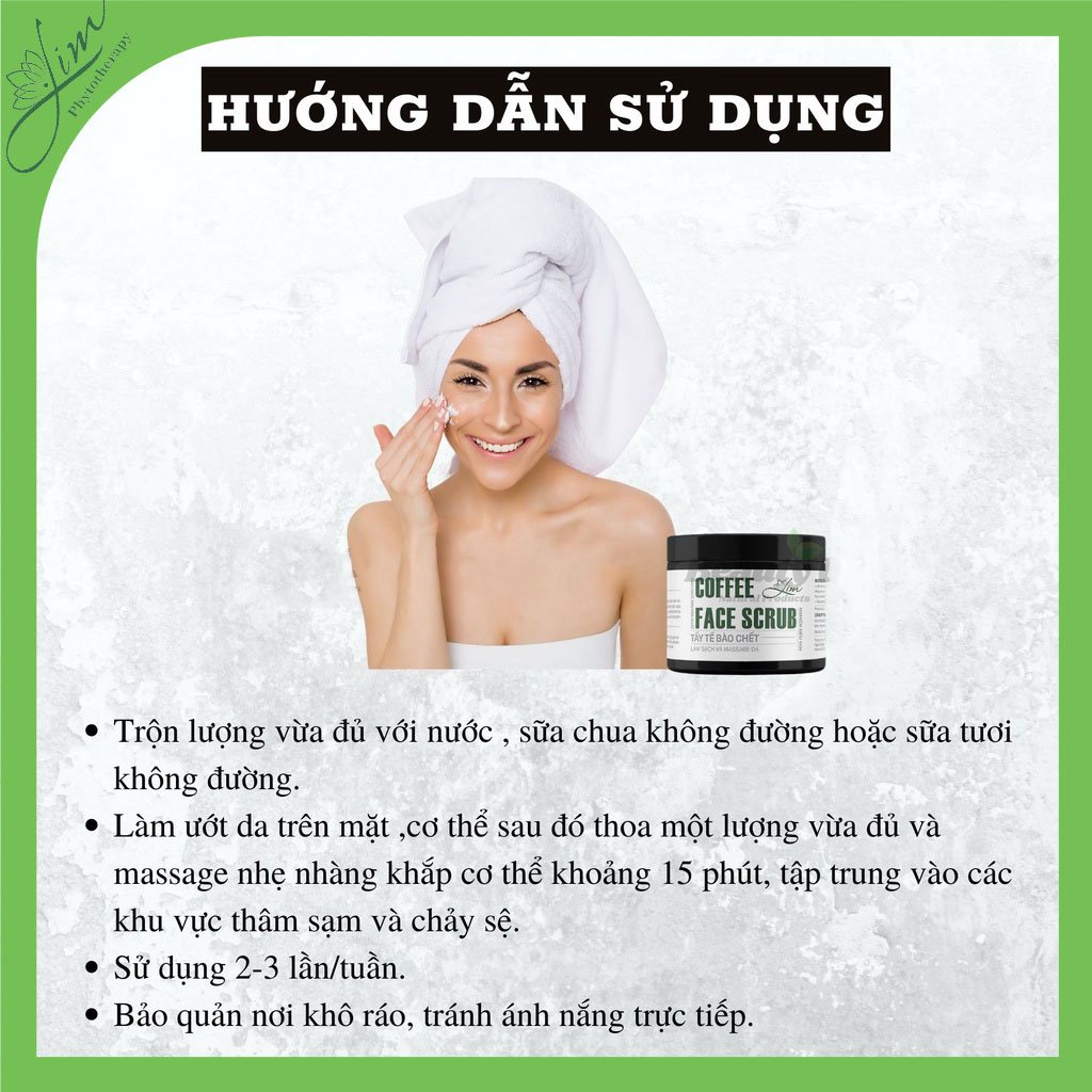 Tẩy tế bào chết coffee giúp trắng da ngừa mụn giảm thâm ngăn ngừa lão hóa da _ Lim farm & food