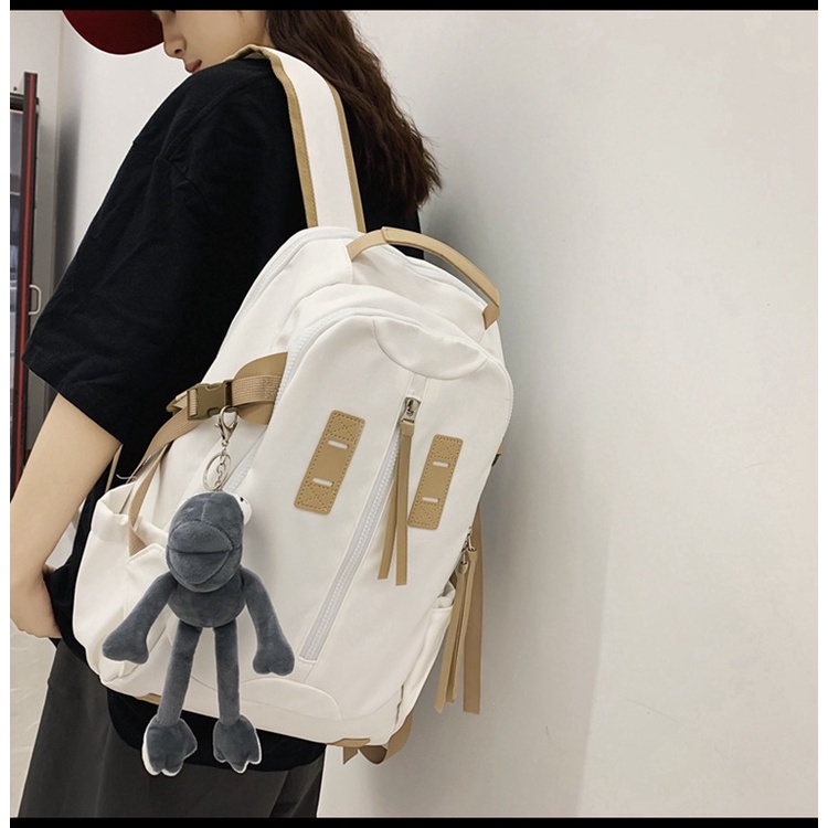 Balo vải Polyester Canvas loại mịn JUST CAMELLIA JA002 loại mịn thời trang du lịch học sinh THPT nam nữ unisex.