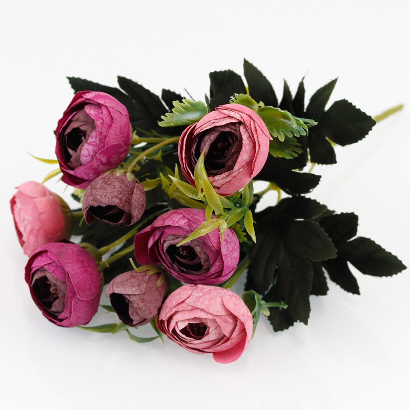 Set 9 hoa hồng giả phong cách cổ điển dùng để trang trí nội thất / tiệc cưới