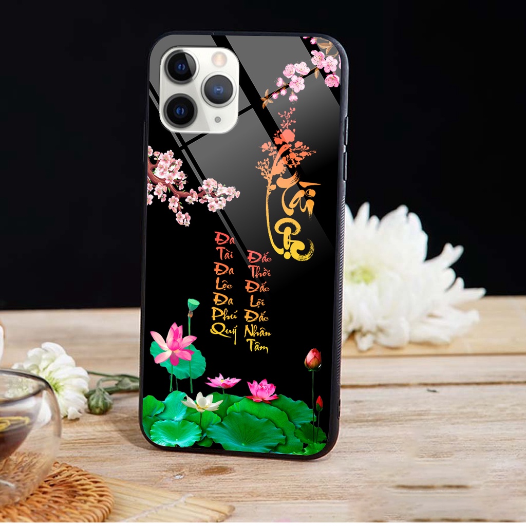 Ốp lưng KÍNH Iphone 11 PRO / 11 PRO MAX in hình 3D TÀI LỘC-VỢ CHỒNG-TÂM AN -MÃ ĐÁO