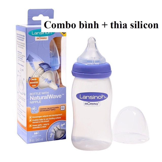 Bình sữa và thìa silicon