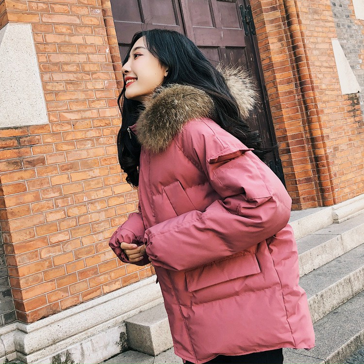 Áo phao cổ lông cổ lông hottrend