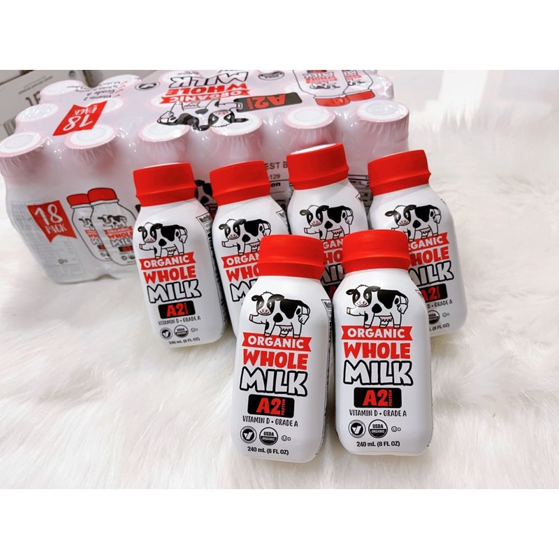 [HÀNG MỸ-ORGANIC USDA] Sữa tươi sạch WHOLE MILK ORGANIC A2 240ml.