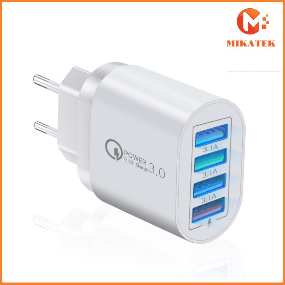 Cốc sạc đa năng 4 cổng cục sạc cho Android - iphone Mikatek