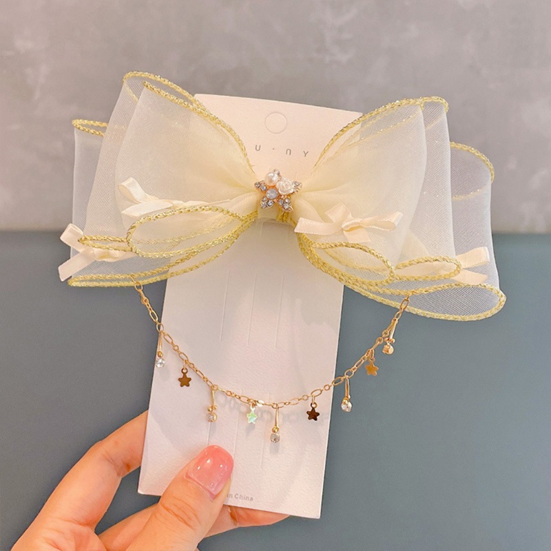 Kẹp Tóc Nơ To Bằng Vải Organza Cho Các Bữa Tiệc Hóa Trang Hàng Ngày