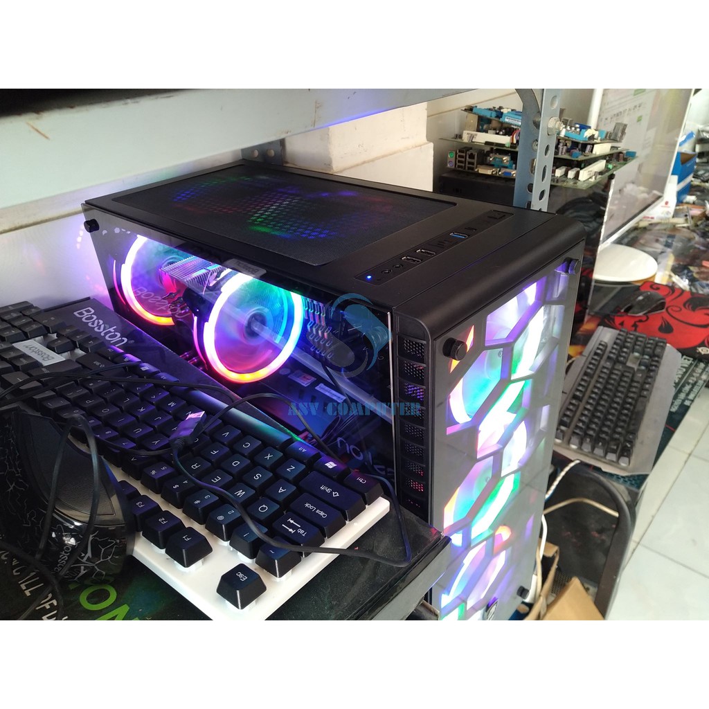 Máy tính chơi game i5-8400, Ram 16GB, Card GTX 1060 3GB, HDD 1TB, SSD 120GB, Case 6 fan như hình