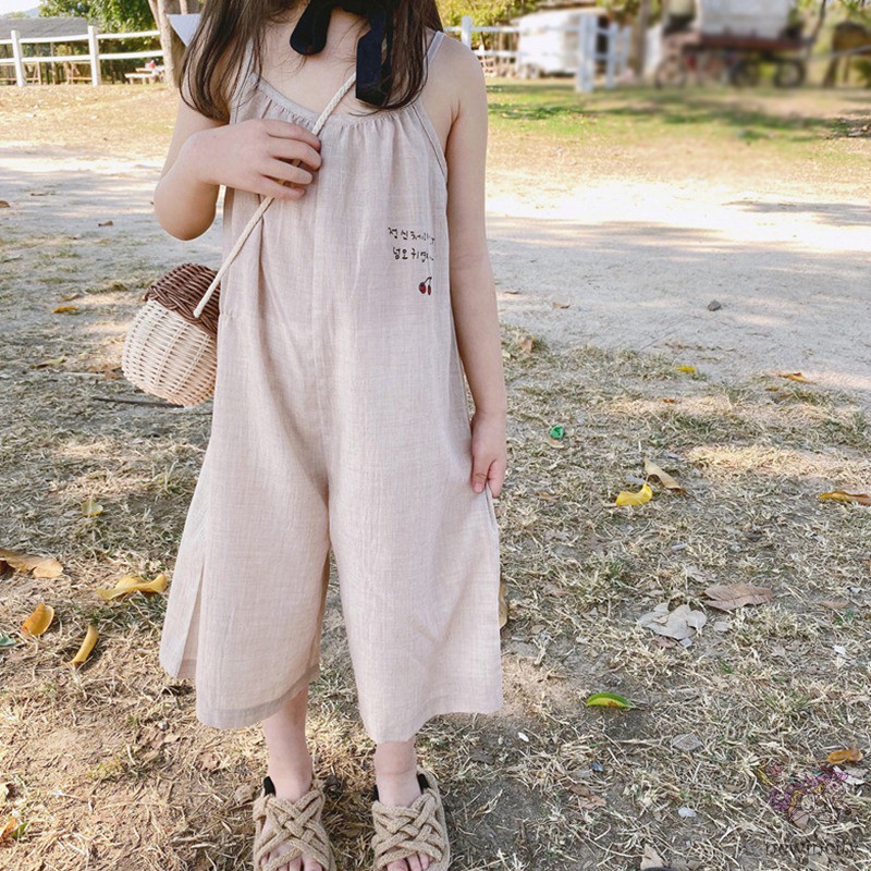 Áo Liền Quần Ống Rộng Thời Trang Mùa Hè Hàn Quốc Cho Bé Gái