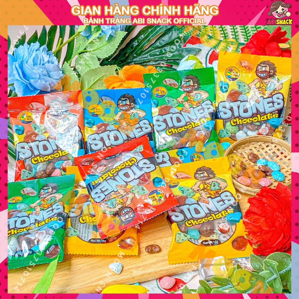 Kẹo sỏi socola Stones hình người tiền sử Yin Wan loại mới gói 10g bánh kẹo Moon Snack Food