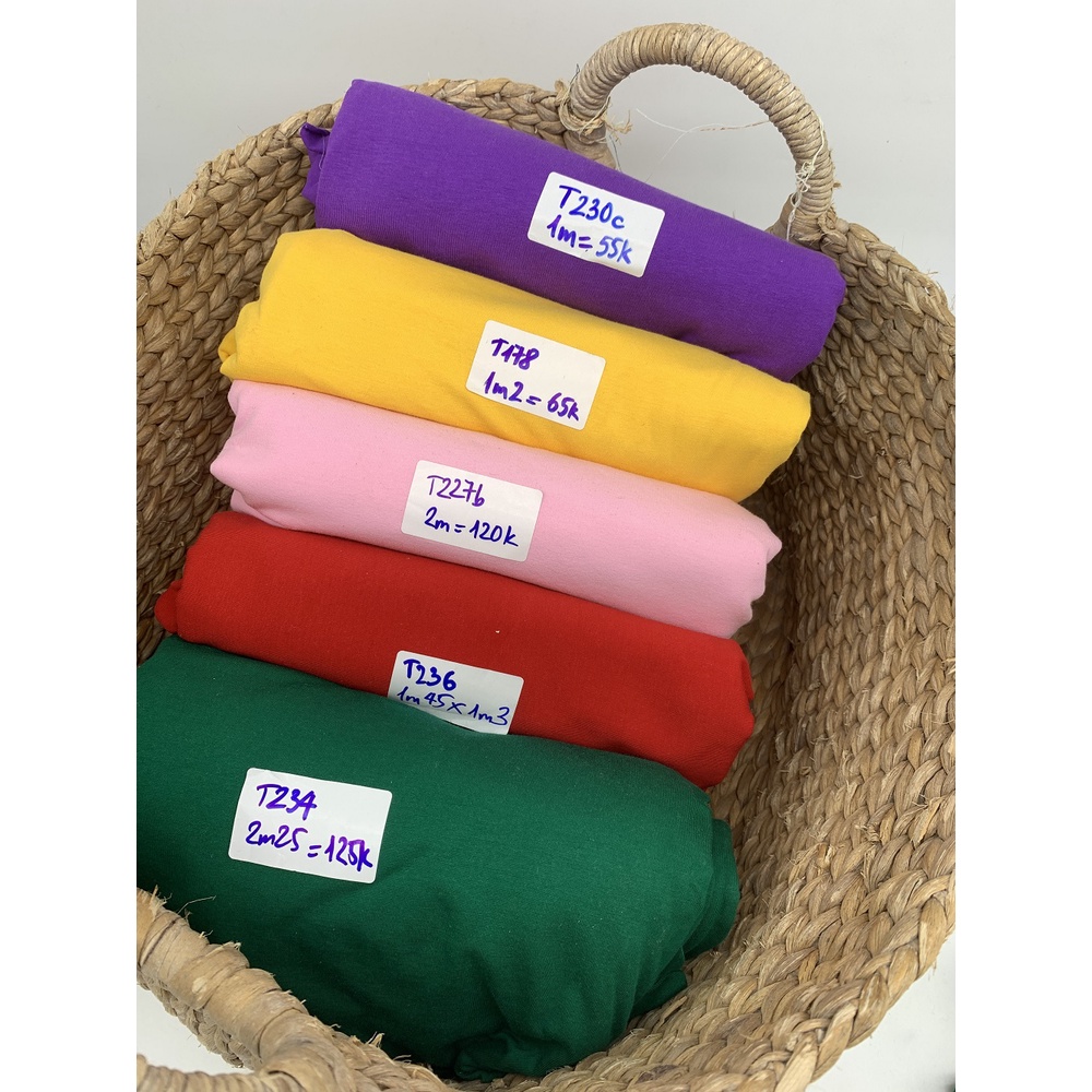 Vải cotton 4 chiều - Vải cotton trơn may đồ cho bé