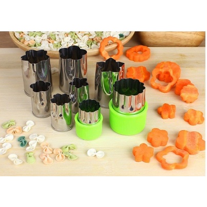 Bộ 8 khuôn inox cắt tỉa, tạo hình rau củ - trái cây- bánh - thạch