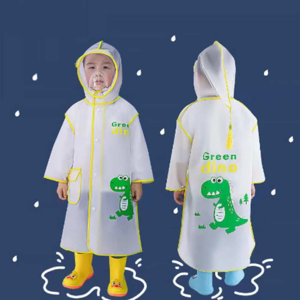 Áo Mưa Trong Suốt Hình Khủng Long Đáng Yêu Dành Cho Bé