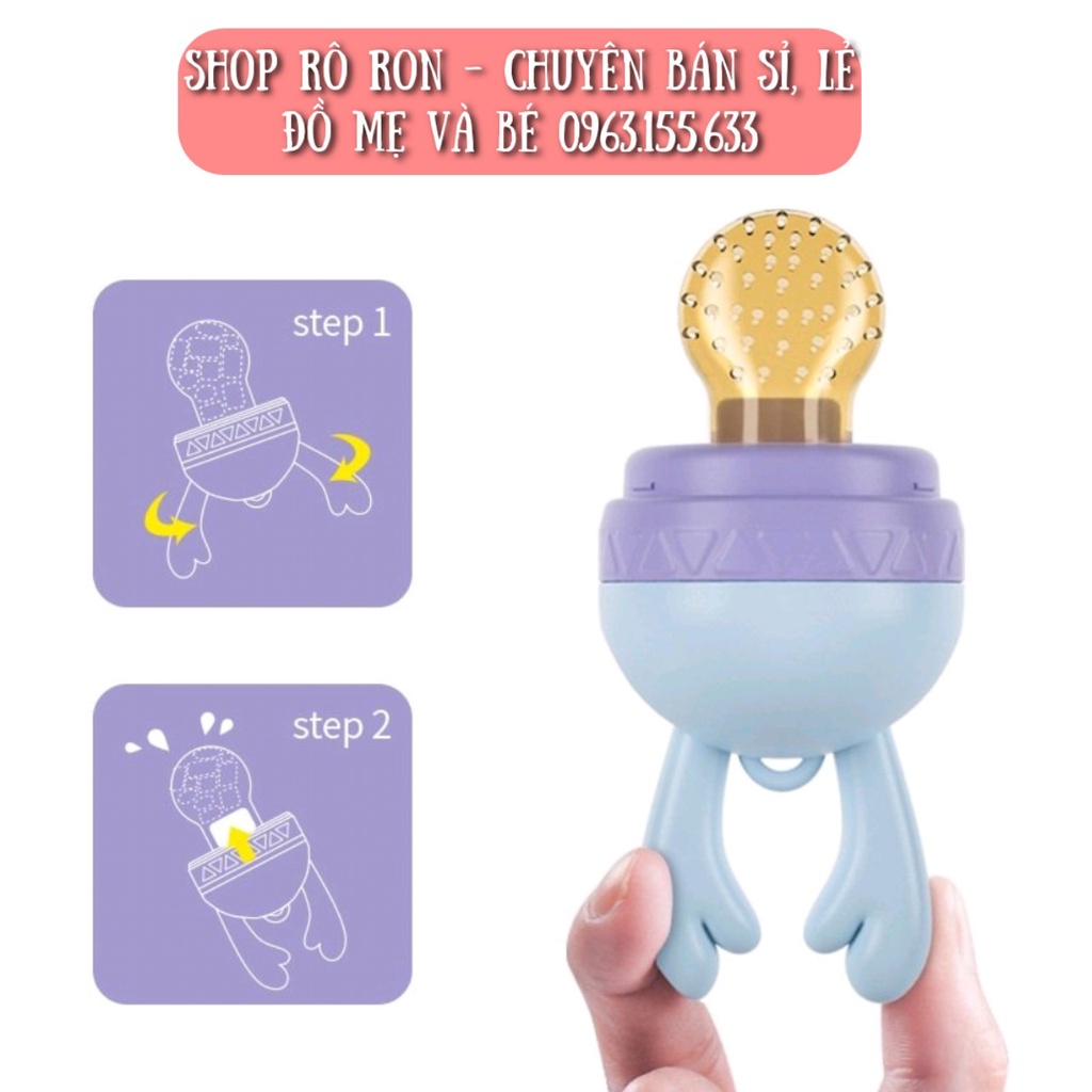 Túi nhai ăn dặm TEENUNIX cao cấp - Túi nhai chống hóc cho bé kèm 3 núm nhai Nano Bạc - Shop Rô Ron