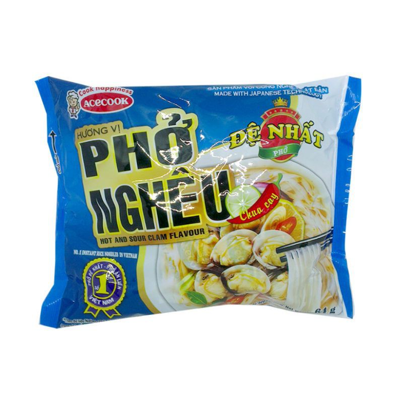 [ Yams Mart ] Combo 3 Phở Acecook Đệ Nhất Vị Nghêu Chua Cay 64G