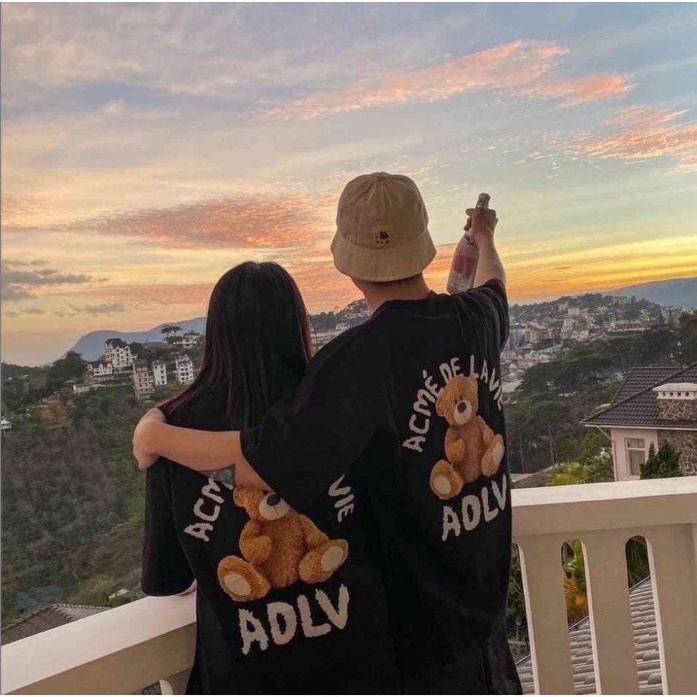 (ẢNH THẬT) Áo thun tay lỡ ADLV phông Unisex nam nữ Premium Cotton oversize form rộng GẤU BEAR | BigBuy360 - bigbuy360.vn
