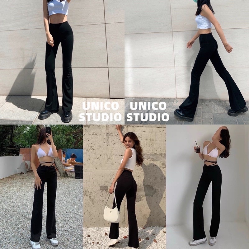 Quần ống loe Flare Pants Trendy comfy nâng mông che khuyết điểm đùi to tôn kéo dáng