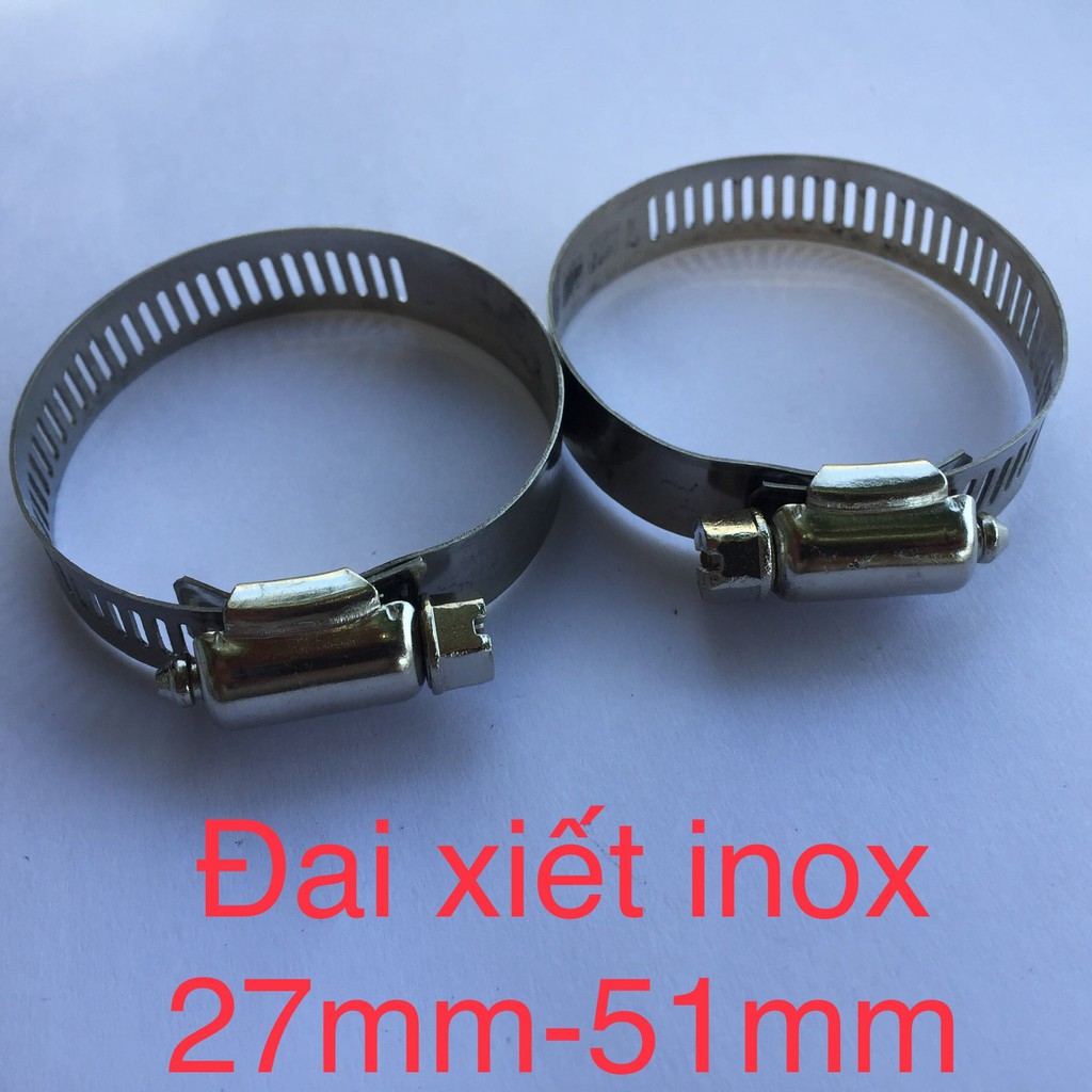 Combo 2 đai xiết inox (27mm- 51mm) cổ dê- vòng đai xiết inox dùng xiết ống 27mm- 51mm