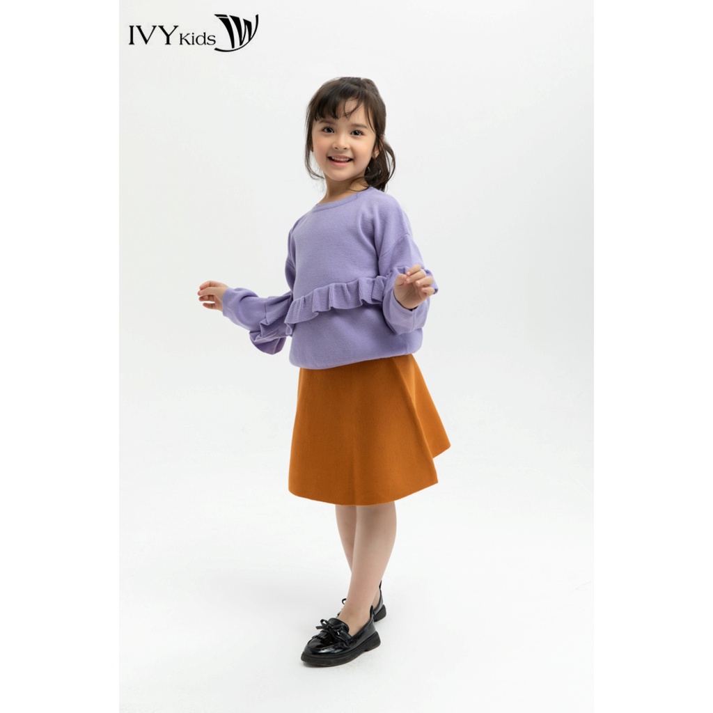 Áo len viền bèo bé gái IVY moda MS 58G0786