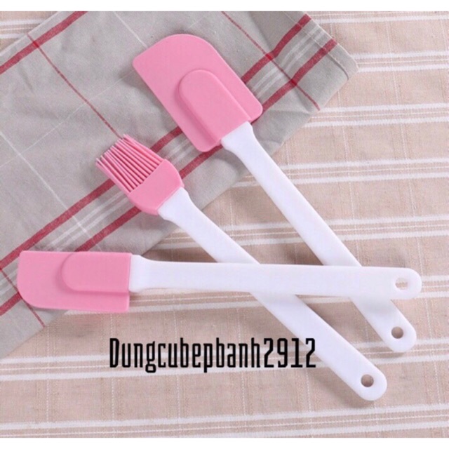 Bộ 3 chổi phới /spatula màu hồng