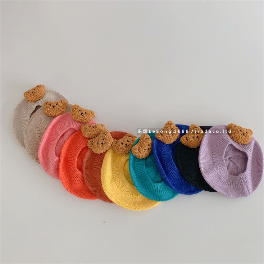 Mũ nồi trẻ em họa tiết gấu phong cách Hàn quốc, vòng đầu 47-52cm