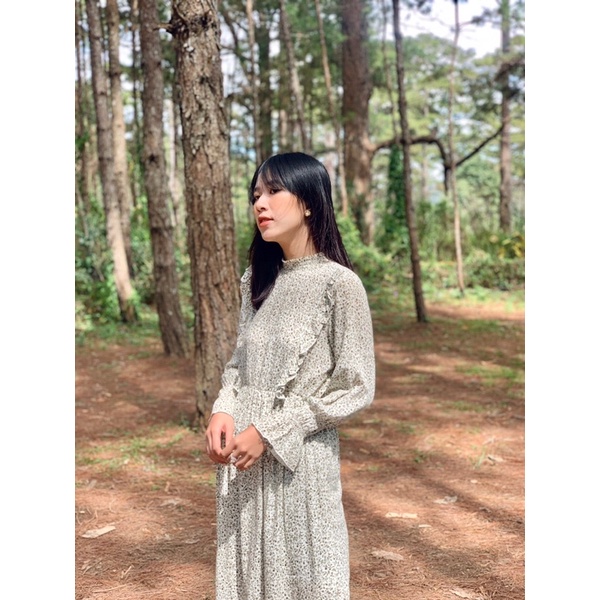Đầm dài tay dài cổ lọ thanh lịch kín đáo DOKESI  - Grace Dress