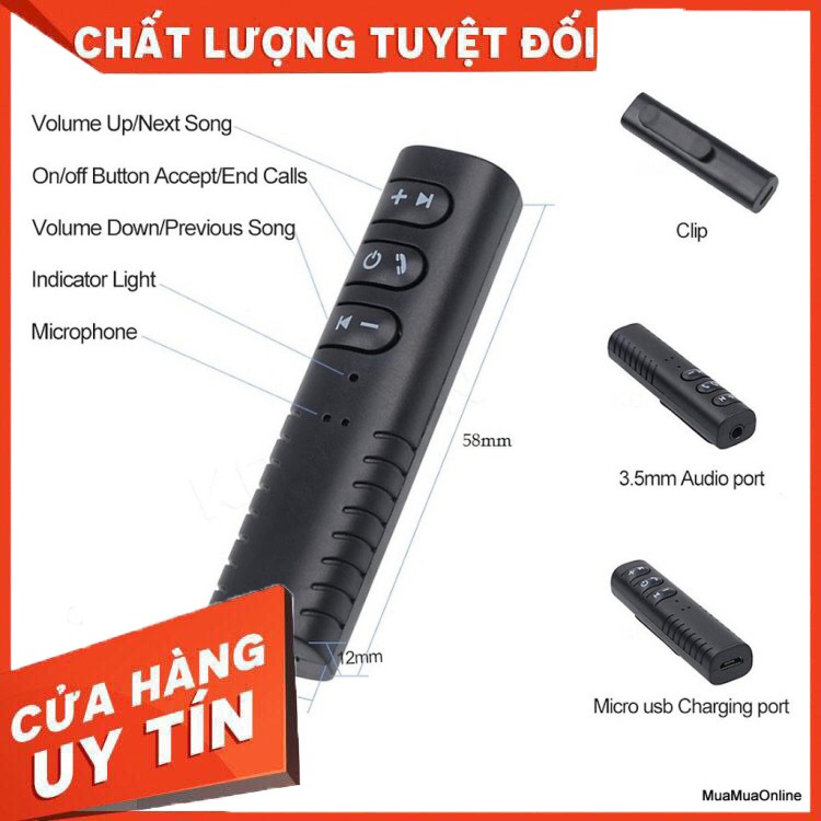 Bộ Chuyển Đổi Tai Nghe, Loa Thường Thành Bluetooth Không Dây