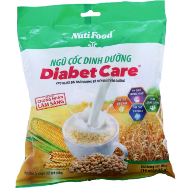 Ngũ Cốc Dinh Dưỡng Diabet Care Nutifood 16 gói x 25g (dành cho người tiểu đường)