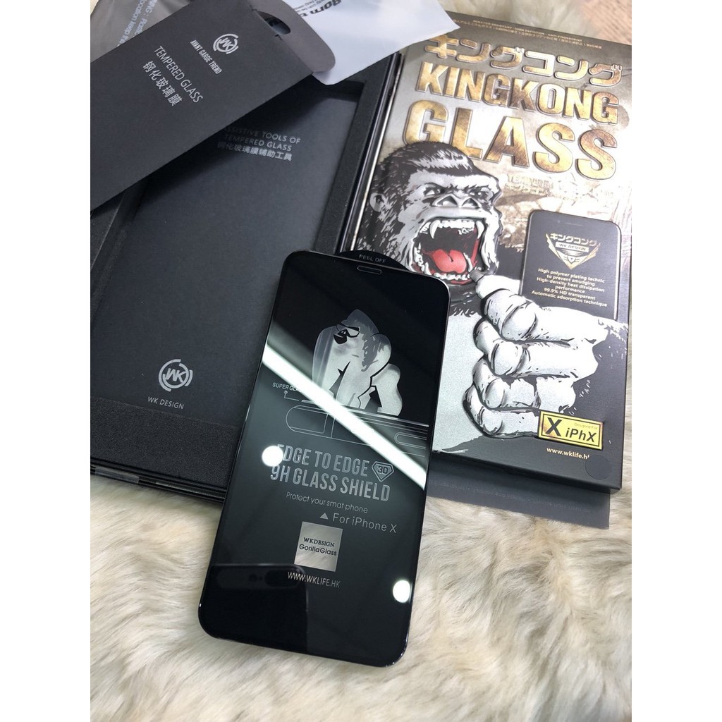 Kính Cường Lực iPhone KingKong 3D Full Màn 13 Pro Max/12promax/11promax/xsmax/6/7/8/7plus/8plus/xr/xs - Hàng Không Hộp