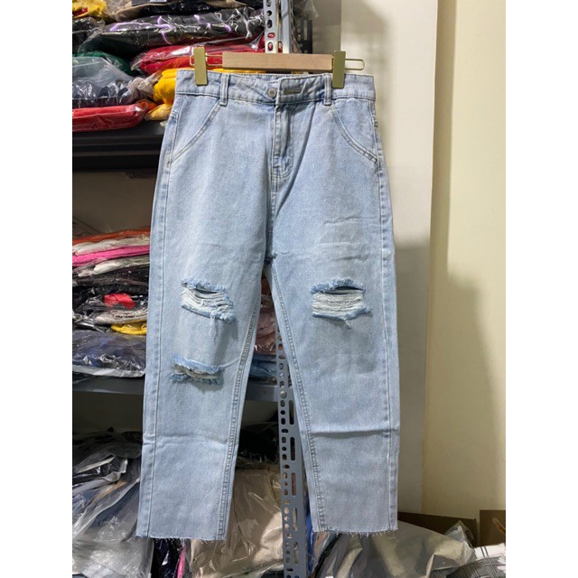 quần baggy jean nam nữ - rách gối trẻ trung- năng động- Kèm ảnh thật --cam kết đổi trả free phí ship-N20