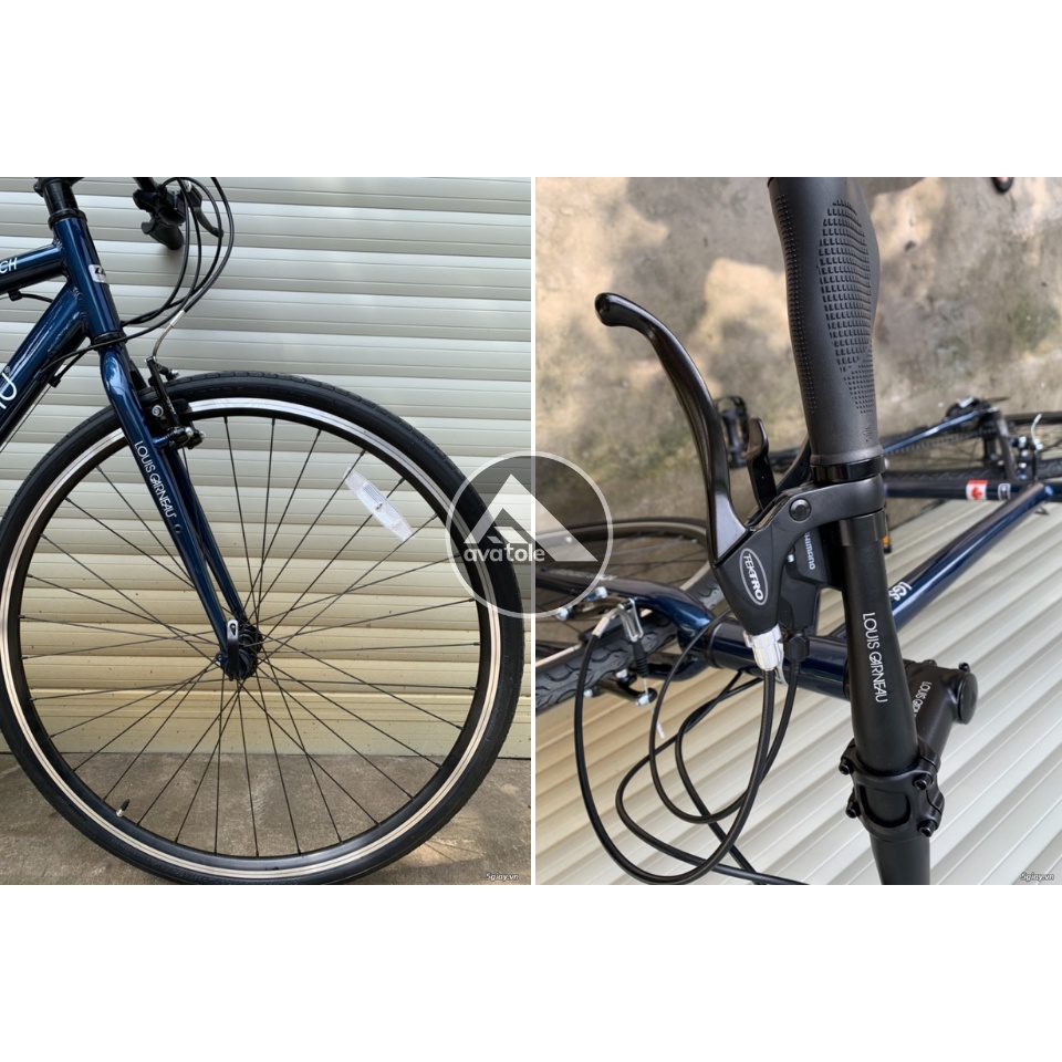 Xe đạp Louis Garneau Lgs-Ch, Khung sườn hợp kim nhôm 6061, Bộ truyền động Shimano Tourney 24speed, Màu trắng xanh dương