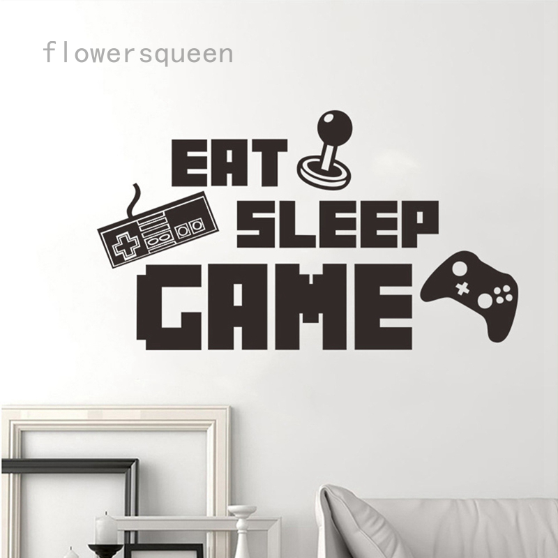 flowersqueen Giấy Dán Tường Trang Trí Hình Tay Cầm Chơi Game Độc Đáo