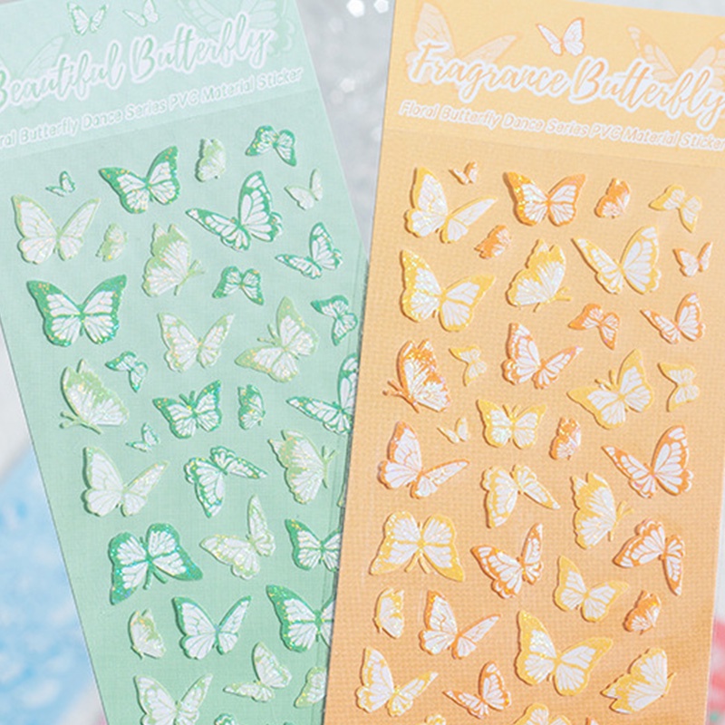 Sticker Dán Trang Trí Sổ Tay DIY Họa Tiết Hoa Và Bướm Dễ Thương