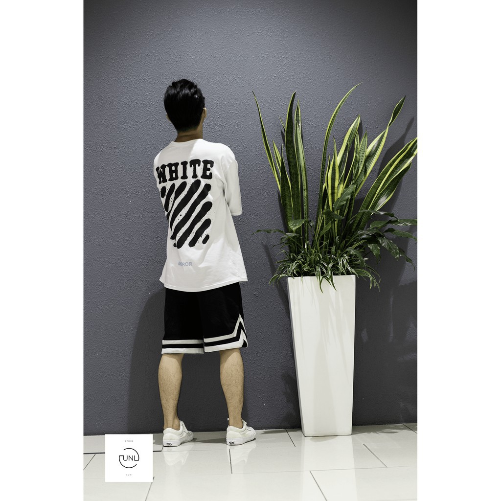 Combo đồ thể thao Áo thun off white + Quần short 2v unisex cao cấp / Quần short v line Beway | BigBuy360 - bigbuy360.vn