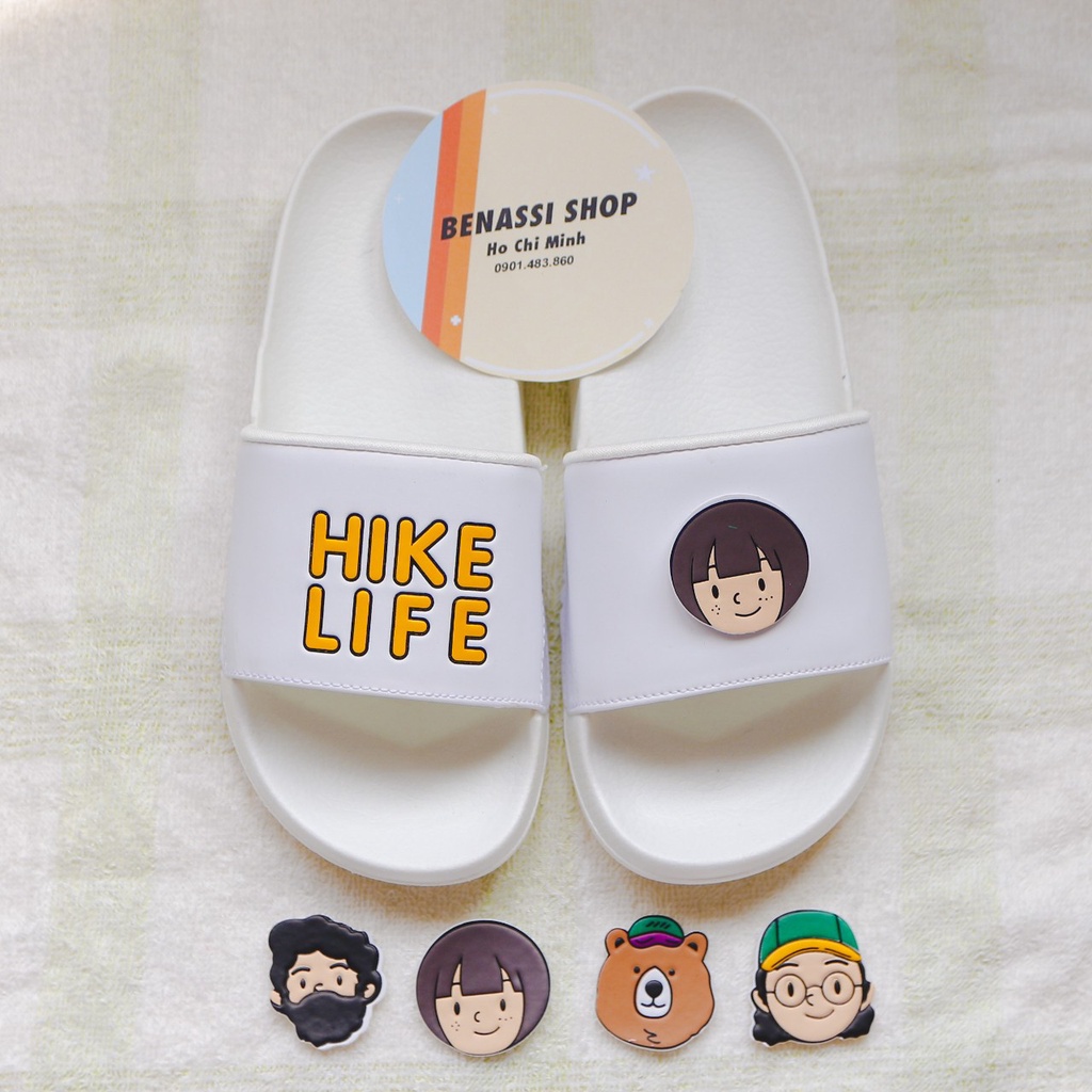 dép nữ gấu hike life thay đổi sticker siêu dễ thương mẫu mới