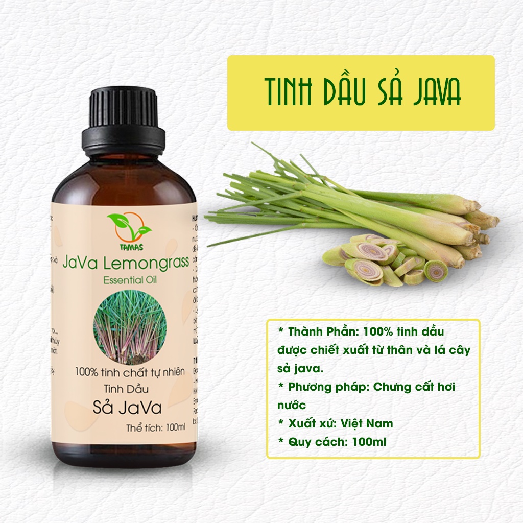 Tinh dầu Sả Java nguyên chất 100ml khử mùi, kháng khuẩn, đuổi muỗi và côn trùng, an toàn cho cả mẹ bầu và trẻ nhỏ.