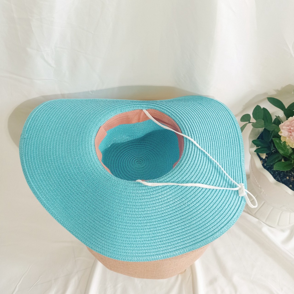 Nón cói,mũ cói nữ đi biển vành rộng nhiều màu sắc rực rỡ hot trend sành điệu-q12m 5 màu