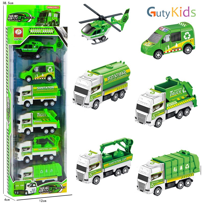 Set 6 ô tô mô hình công trình xây dựng cho bé, đồ chơi cho bé thoả sức sáng tạo - Gutykids