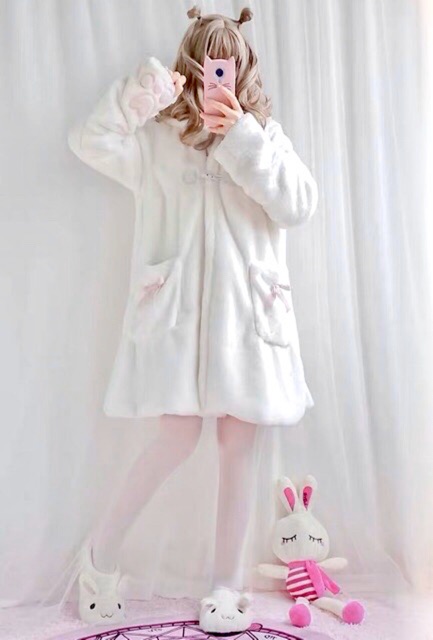 Áo lông thỏ LOLITA babydoll form dài
