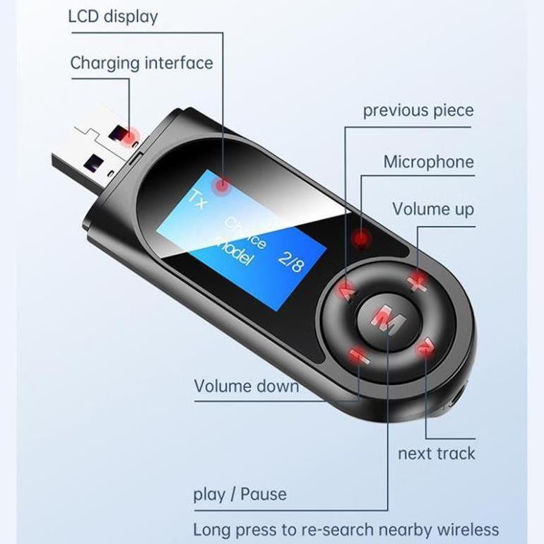 Bộ Thu Phát Âm Thanh Lcd Bluetooth 5.0 Giắc Cắm 3.5mm | BigBuy360 - bigbuy360.vn