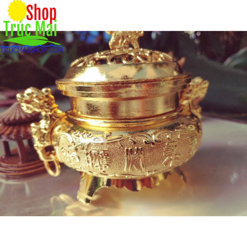 lư hương đốt trầm to tặng 50 nụ trầm hương thiên nhiên
