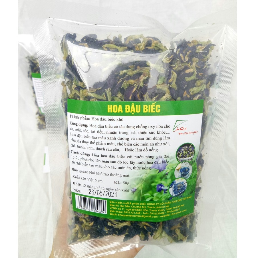 [50-100g] Trà hoa đậu biếc sấy lạnh - Hoa tạo màu xanh dương tự nhiên