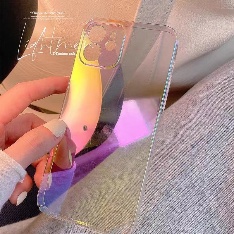 Ốp điện thoại acrylic bóng trong suốt màu cầu vồng gradient cho SAMSUNG A12 A22 A31 A32 A02S A02 M02 A21S